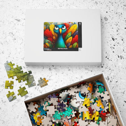 Colorful Blue Bird Illustration Puzzle | 110-1014 Piece Farm Animal Chicken Jigsaw Puzzle The Puzzle Chest