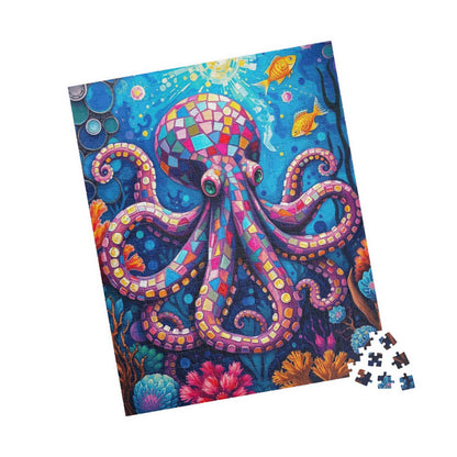 Mosaic Octopus Deep Sea Puzzle, Ocean-Themed Coral Reef and Fish Scene, Vibrant Marine Jigsaw Game for Adults and Teens, Ocean Lover Gift Puzzle The Puzzle Chest