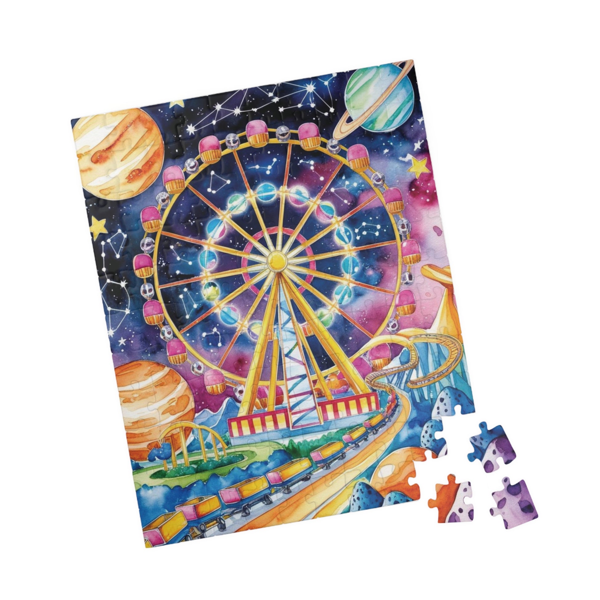 Jigsaw Puzzle - Surreal Carnival in Space, Trippy Design, 110 252 520 1014-piece, Fun Activity Adult Hobby, Family Game Night, Mindful Hobby Puzzle The Puzzle Chest