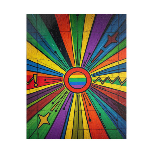 Rainbow Burst Jigsaw Puzzle - Fun Family Activity, Vibrant Abstract Puzzle, Perfect Adult Gift for Friends, 110-1014 Pieces