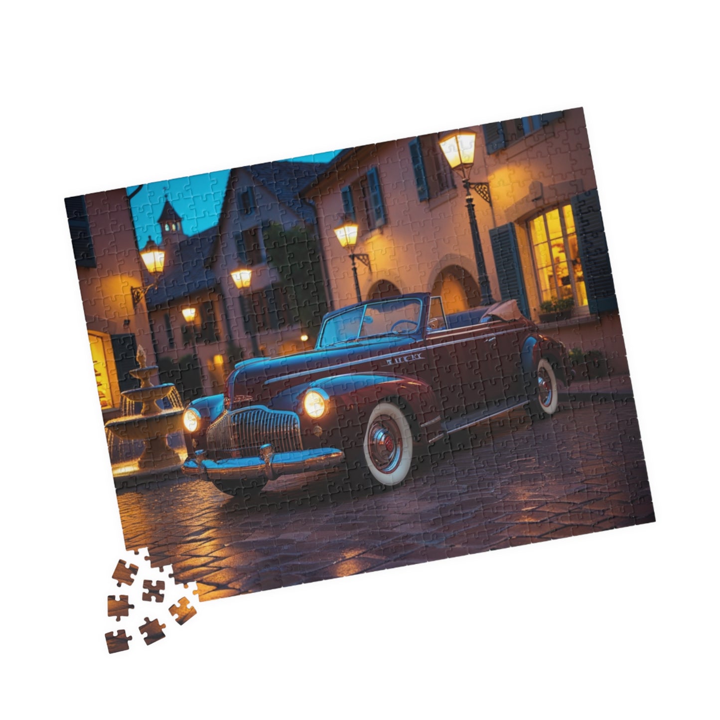 Vintage Car Puzzle, Classic 1940 Super 8 Convertible, Nostalgic Adult Jigsaw 520 pcs (Horizontal) Puzzle The Puzzle Chest