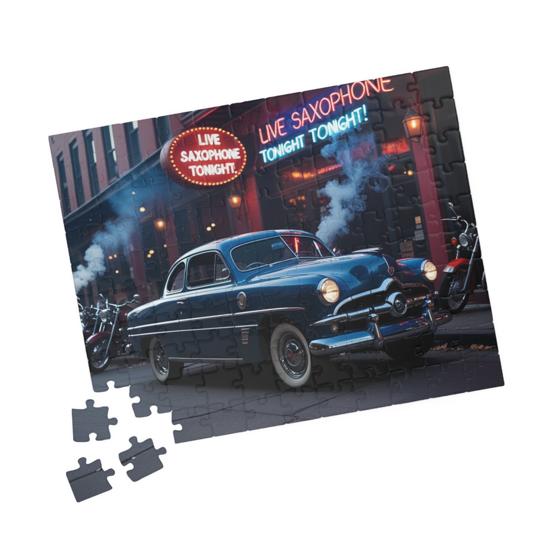 Vintage Car Puzzle - Classic 1949 Eight Coupe, Retro Auto Art, Nostalgic Vehicle Puzzle The Puzzle Chest