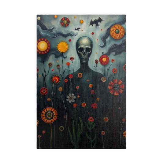 Mystical Skull Puzzle, Unique Art Puzzle, 110, 252, 520, 1014-piece, Home Entertainment, Gift for Puzzle Lovers, Halloween Decor 1014 pcs (Vertical) Puzzle The Puzzle Chest