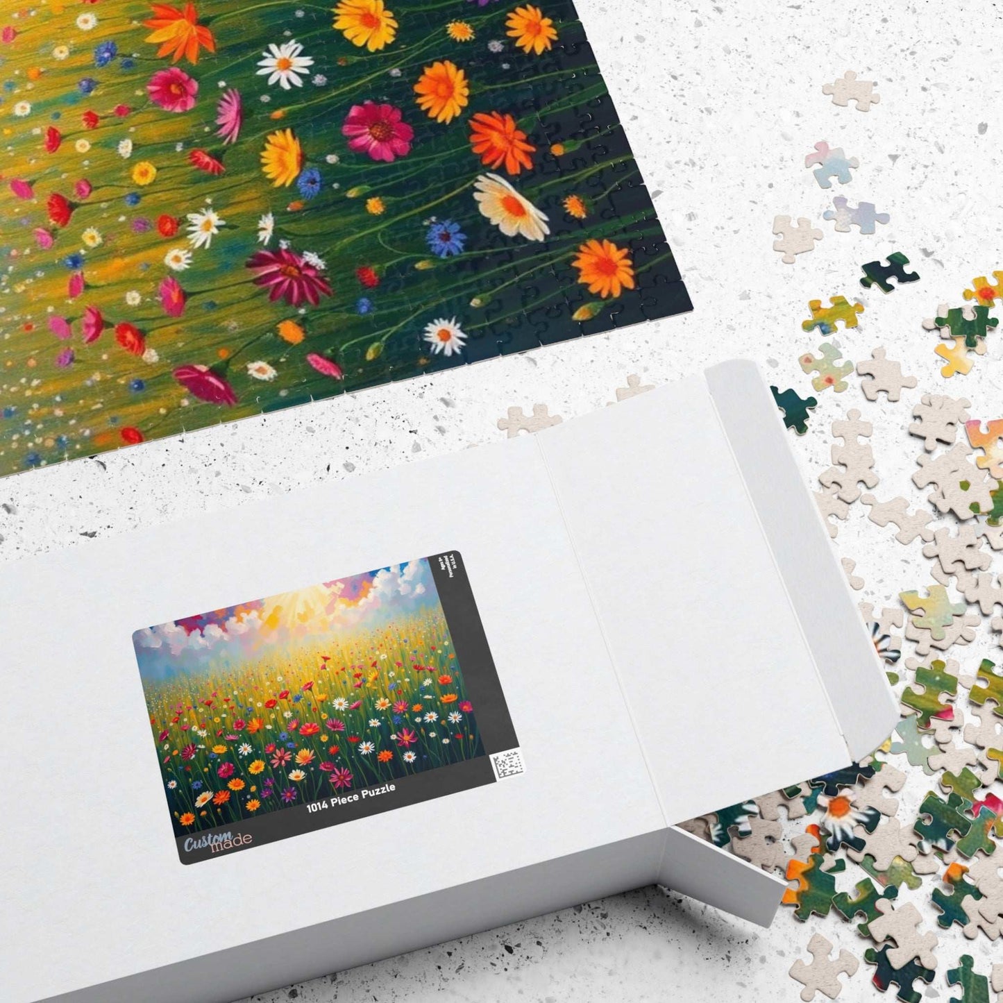 Colorful Flower Field Puzzle Beautiful Floral Jigsaw, Family Fun Home Entertainment Mindfulness Activity Gift for Nature Lover Brain Teaser Puzzle The Puzzle Chest