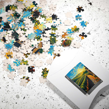 Scenic Vineyard Puzzle, Nature Puzzle, Sunset Jigsaw, Family Activity, Gift for Puzzle Lovers Puzzle The Puzzle Chest