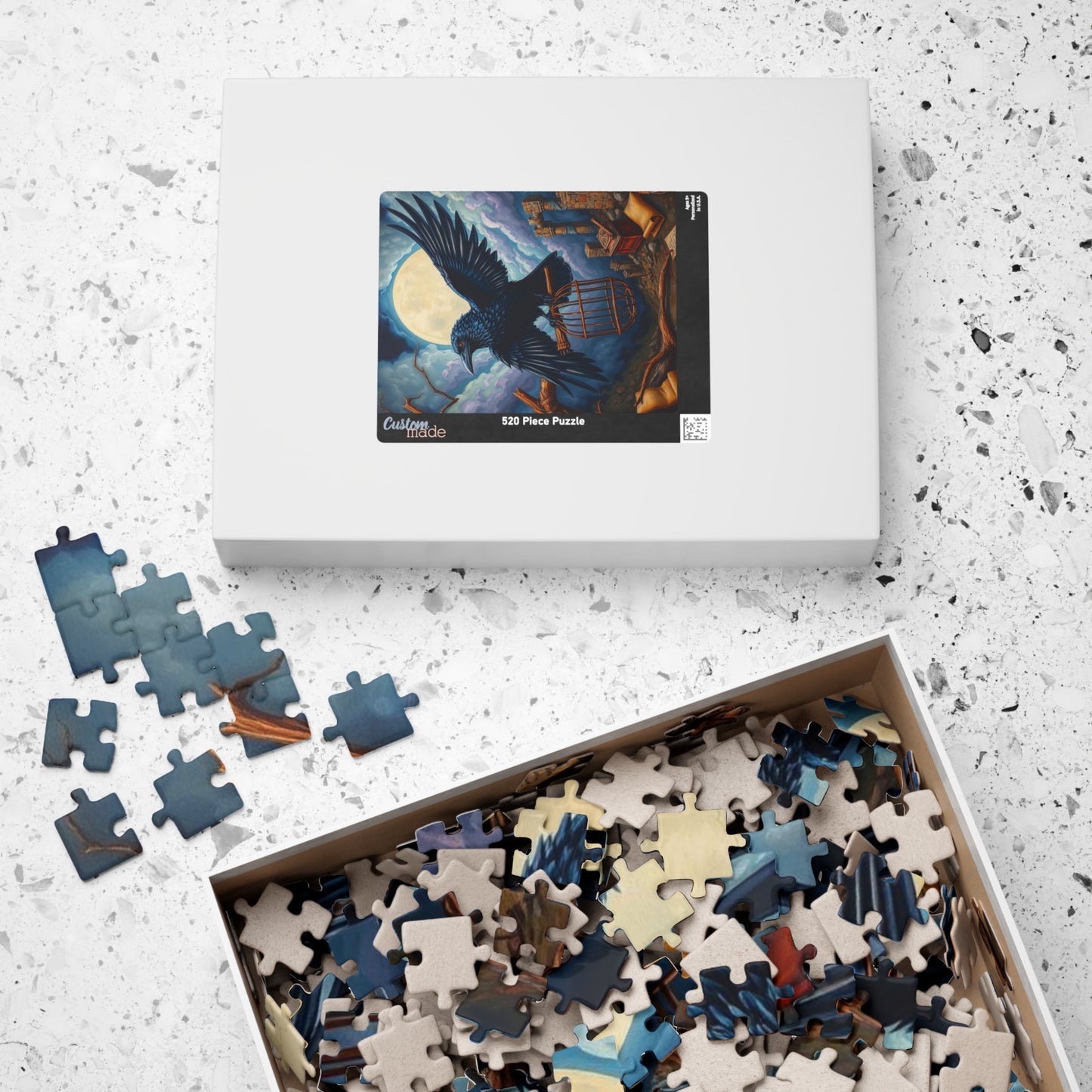 Midnight Messenger - Mystical Raven Puzzle, 110, 252, 520-piece Gothic Jigsaw Game for Family Game Night, Bird Lover Gift for Friends