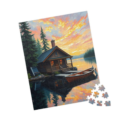 Serene Lakeside Cabin Puzzle | Perfect for Nature Lovers, Family Game Night, Cozy Evenings, Gifts and Home Decor Puzzle The Puzzle Chest