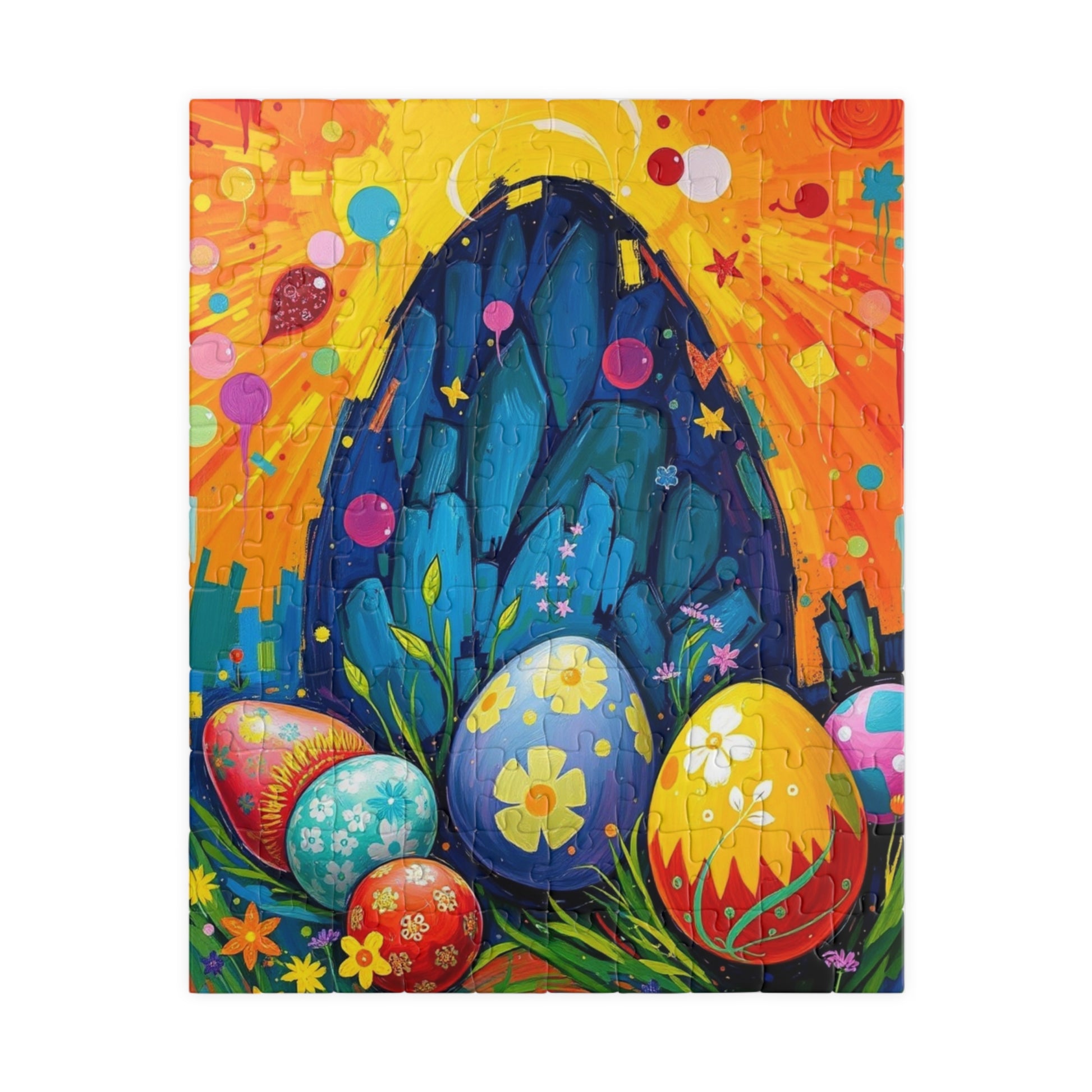 Vibrant Easter Egg Puzzle, Spring Jigsaw Game for Adults, Fun Family Activity, Puzzle Lover Holiday Birthday Gift for Friends, Easter Celebration 110 pcs (Vertical) Puzzle The Puzzle Chest