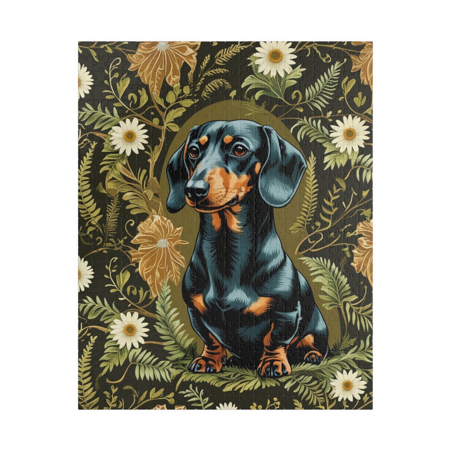 Vintage Dachshund Puzzle - William Morris Inspired 110-1014 Piece Family Dog Jigsaw Game, Fun Indoor Activity, Best Animal Lover Gift Idea 520 pcs (Vertical) Puzzle The Puzzle Chest