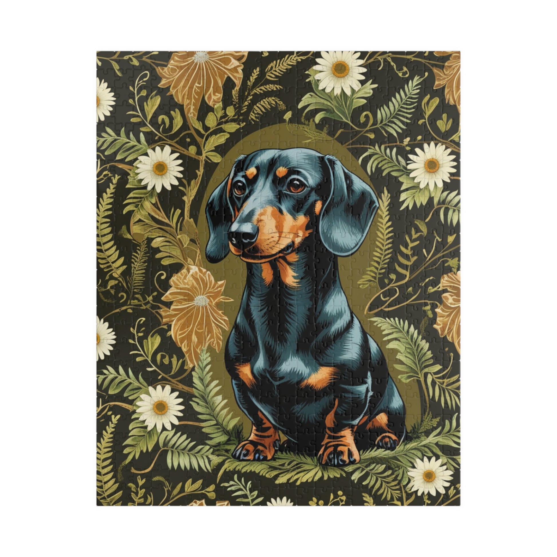 Vintage Dachshund Puzzle - William Morris Inspired 110-1014 Piece Family Dog Jigsaw Game, Fun Indoor Activity, Best Animal Lover Gift Idea 520 pcs (Vertical) Puzzle The Puzzle Chest