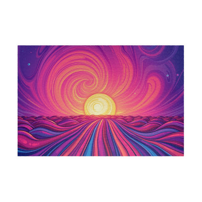 Abstract Sunrise Jigsaw Puzzle, Swirling Sun Illustration, Colorful Horizon for Puzzle Lovers Art Enthusiasts Hobbyists, Best Unique Gift 1014 pcs (Horizontal) Puzzle The Puzzle Chest
