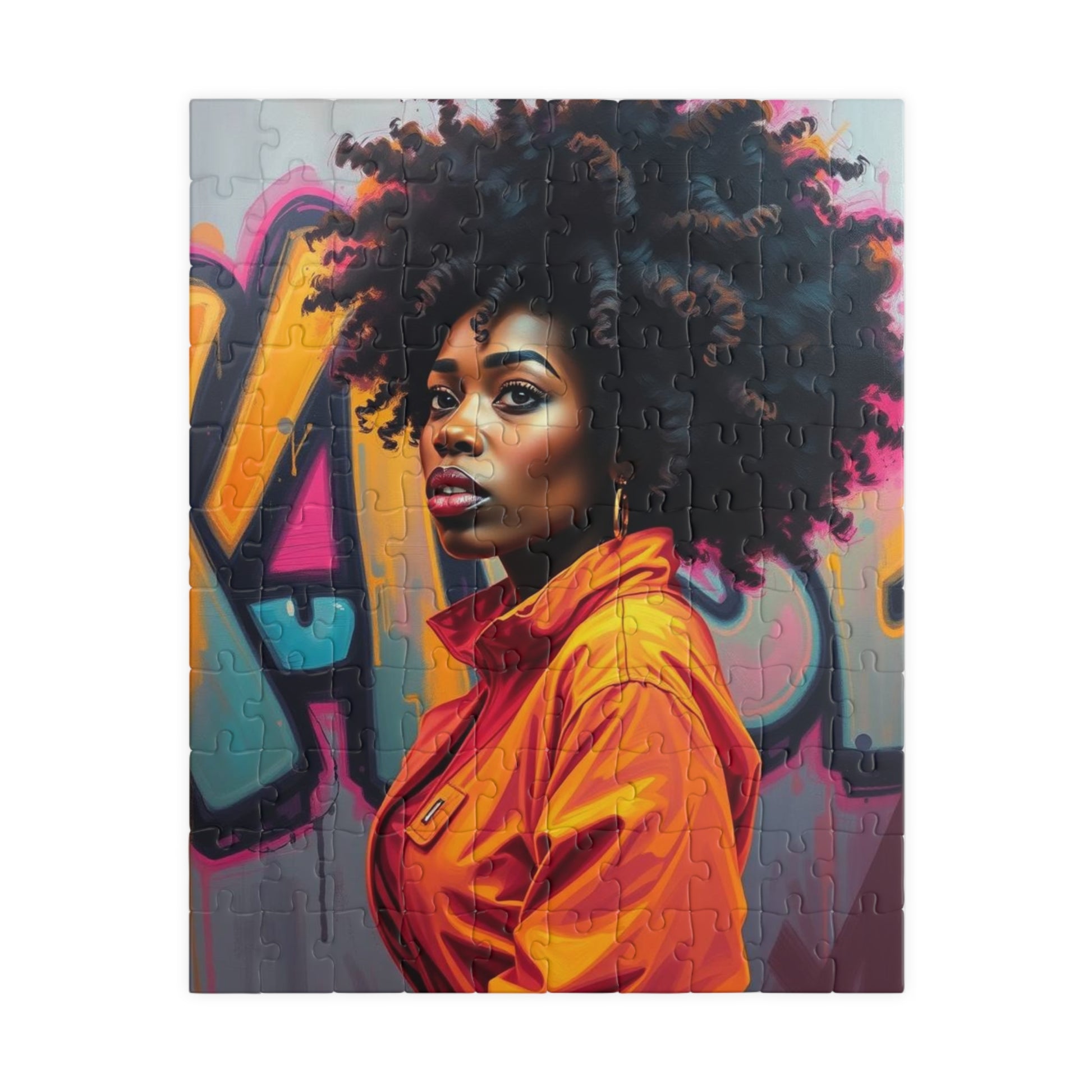 Colorful Afro Woman Puzzle Jigsaw Game - 110, 252, 520, 1014-piece | Perfect For Family Fun, Unique Gifts, Art Lovers, Puzzle Enthusiasts 110 pcs (Vertical) Puzzle The Puzzle Chest