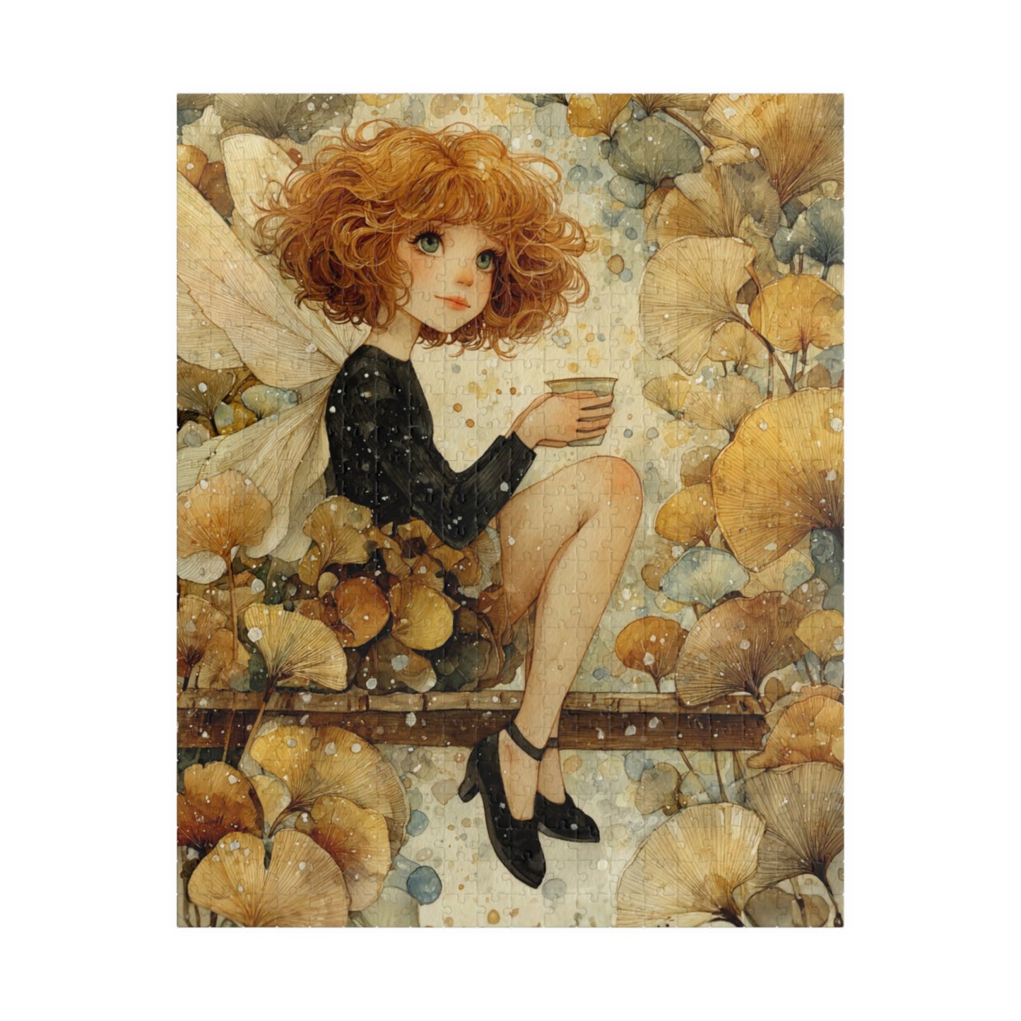 Misty Forest Fairy Jigsaw Puzzle - Enchanted Autumn Fairy Watercolor Woodland Bridge Fantasy Art Puzzle The Puzzle Chest