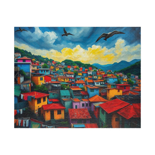 Rio de Janeiro Favela Jigsaw Puzzle for Adult Entertainment, Mindfulness Activity, Holiday Birthday Gift for Friends, Cityscape Puzzle 520 pcs (Horizontal) Puzzle The Puzzle Chest