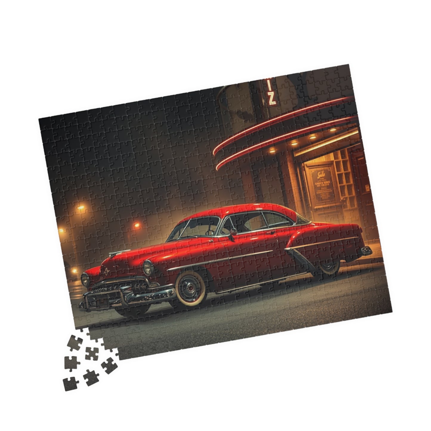 Vintage Car Puzzle, Classic Red 1949 Mercury Eight Coupe, Nostalgic Gift for Car Lovers, Family Game Night or Solo Fun, Mindfulness Activity Puzzle The Puzzle Chest