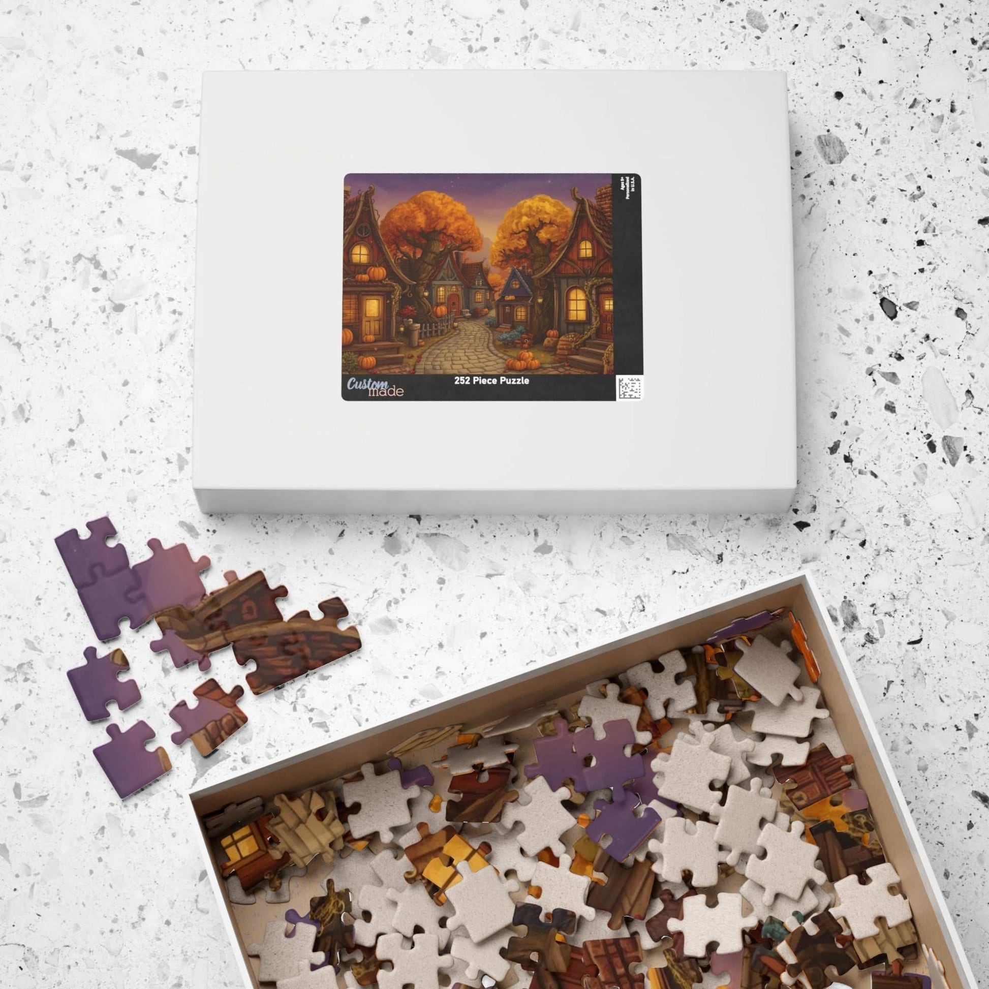 Harvest Hollow Autumn Village Puzzle - Fall Town Scene Jigsaw Game Puzzle The Puzzle Chest