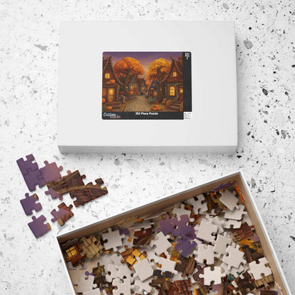 Harvest Hollow Autumn Village Puzzle - Fall Town Scene Jigsaw Game Puzzle The Puzzle Chest