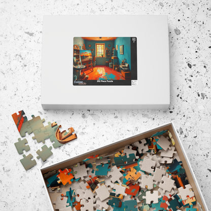 Vibrant Artist Studio Puzzle, Cozy Art Room Jigsaw Game, Creative Painting Scene with Easel and Art Supplies, Unique Gift for Puzzle Lover