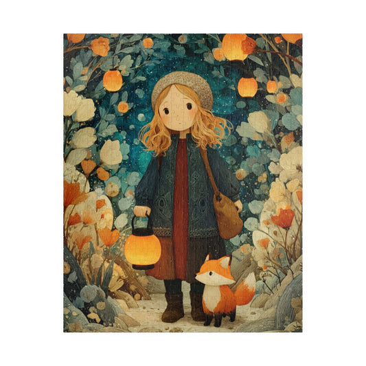 Autumn Adventure Jigsaw Puzzle - Girl and Chipmunk, Cartoon Storybook Seasonal Game for Family Activity, Cozy Nights, Puzzle Enthusiasts Puzzle The Puzzle Chest