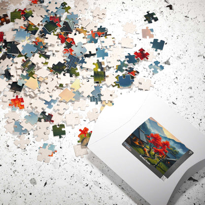 Japanese Mountain Village Jigsaw Puzzle - Autumn Scene, Ideal for Family Game Nights, Solo Fun, Holiday Birthday Gift for Friends Puzzle The Puzzle Chest
