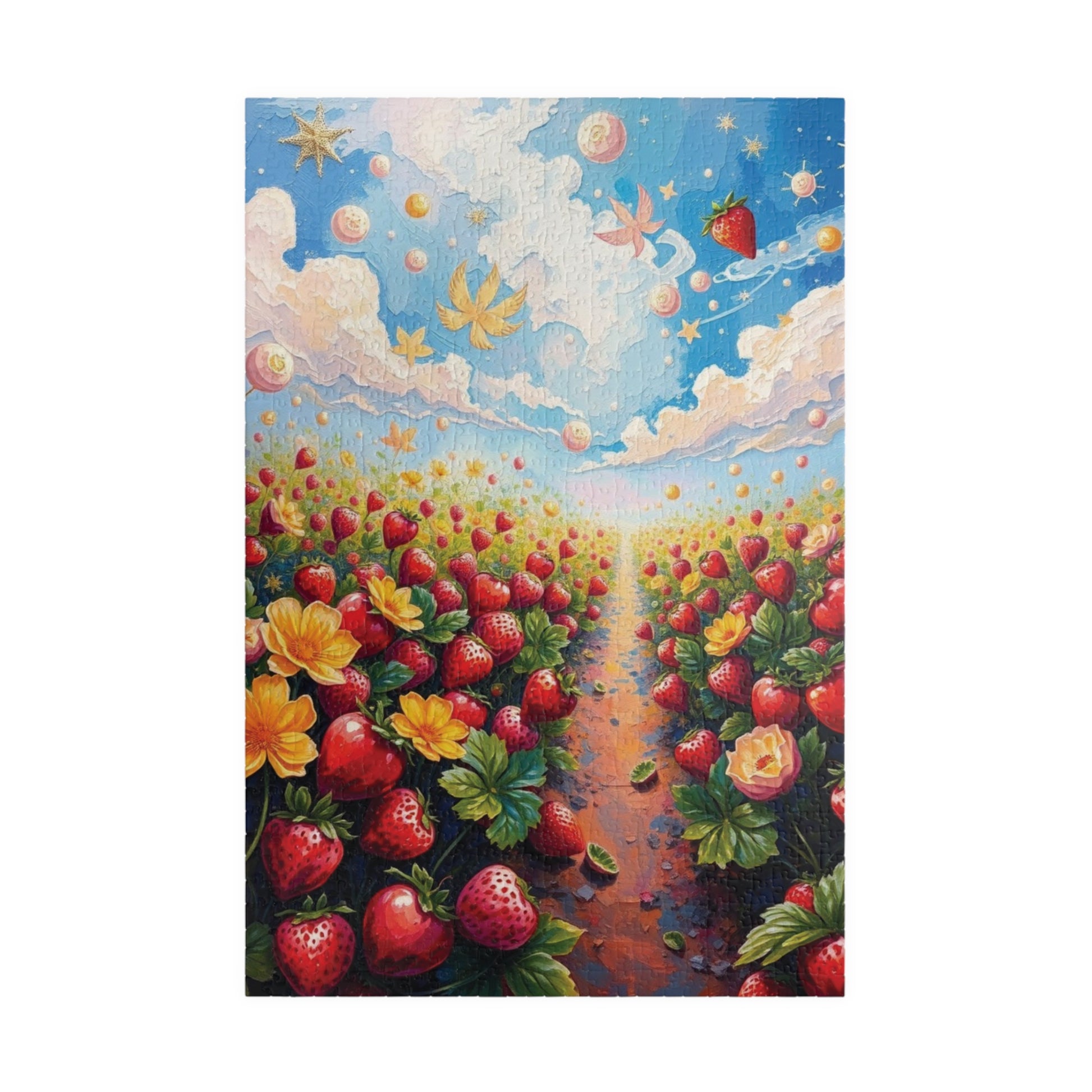 Strawberry Patch Jigsaw Puzzle, Magical Fruit Garden, Fun Family Activity, Relaxing Pastime, Best Gift for Puzzle Enthusiasts, Mindfulness 1014 pcs (Vertical) Puzzle The Puzzle Chest