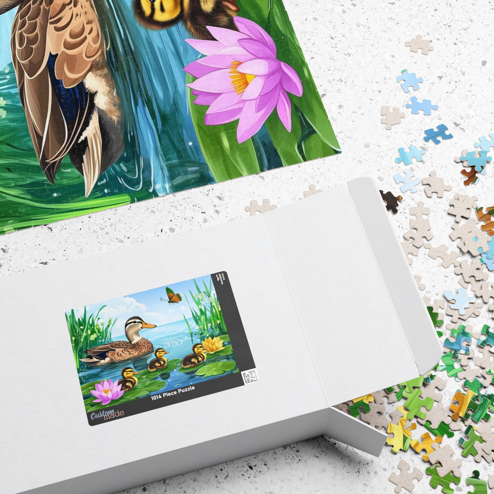 Mother Duck and Ducklings Puzzle | Scenic Pond Animal Jigsaw Game Puzzle The Puzzle Chest
