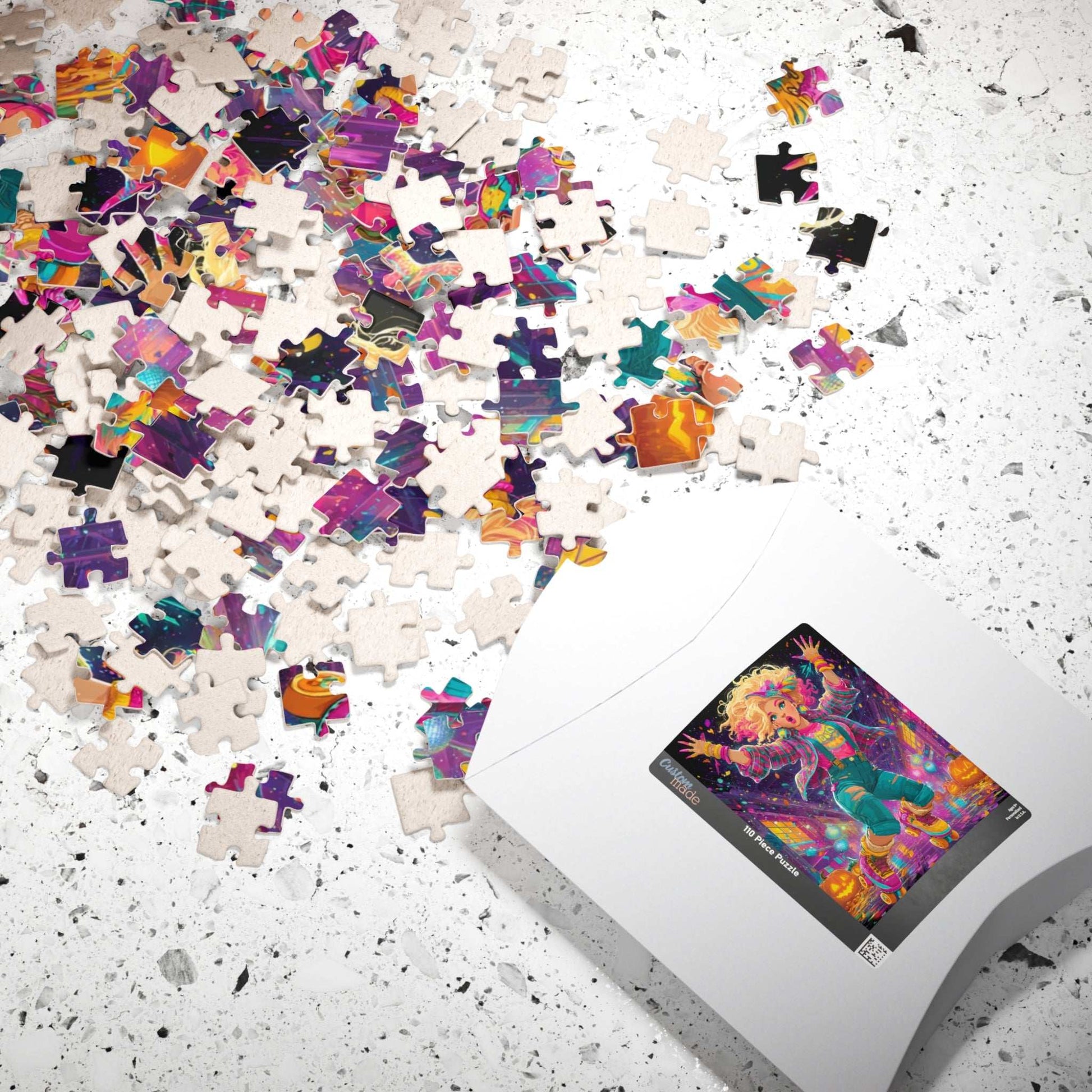 1980s Autumn Cowgirl Jigsaw Puzzle - Neon Skating Rink, Retro Roller Skating Game for Fun Family Nights, Gifts for Adults, Brain Teaser Puzzle The Puzzle Chest