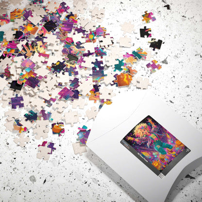1980s Autumn Cowgirl Jigsaw Puzzle - Neon Skating Rink, Retro Roller Skating Game for Fun Family Nights, Gifts for Adults, Brain Teaser Puzzle The Puzzle Chest
