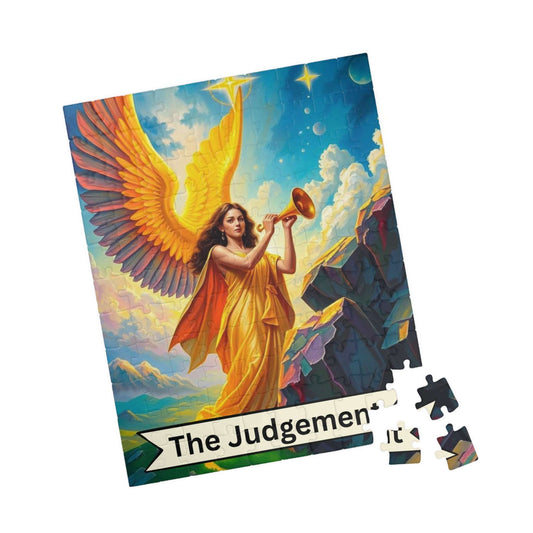 The Judgment Jigsaw Puzzle - Tarot Card Design, Elegant Woman Blowing Horn, 110-1014 Adult Game Night Fun, Mindful Activity, Relaxation Gift 110 pcs (Vertical) Puzzle The Puzzle Chest