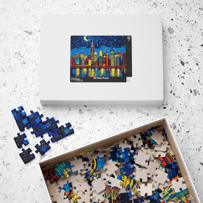 Mosaic Starry Night Skyline Jigsaw Puzzle Puzzle The Puzzle Chest