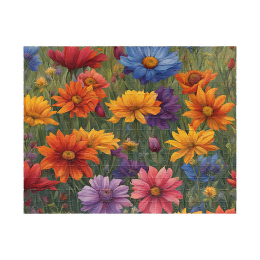 Wildflower Rainbow Jigsaw Puzzle, 110-1014 Piece, Gradient Flowers Meadow, Artistic Puzzle Game, Floral Gift, Colorful Adult Puzzle 252 pcs (Horizontal) Puzzle The Puzzle Chest
