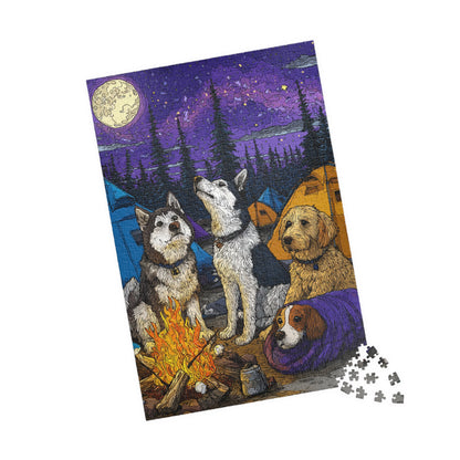 Dog Crew Camping Trip Jigsaw Puzzle, Canine Puzzle for Adults and Kids, Animal Themed Game, Gift for Dog Moms 1014 pcs (Vertical) Puzzle The Puzzle Chest