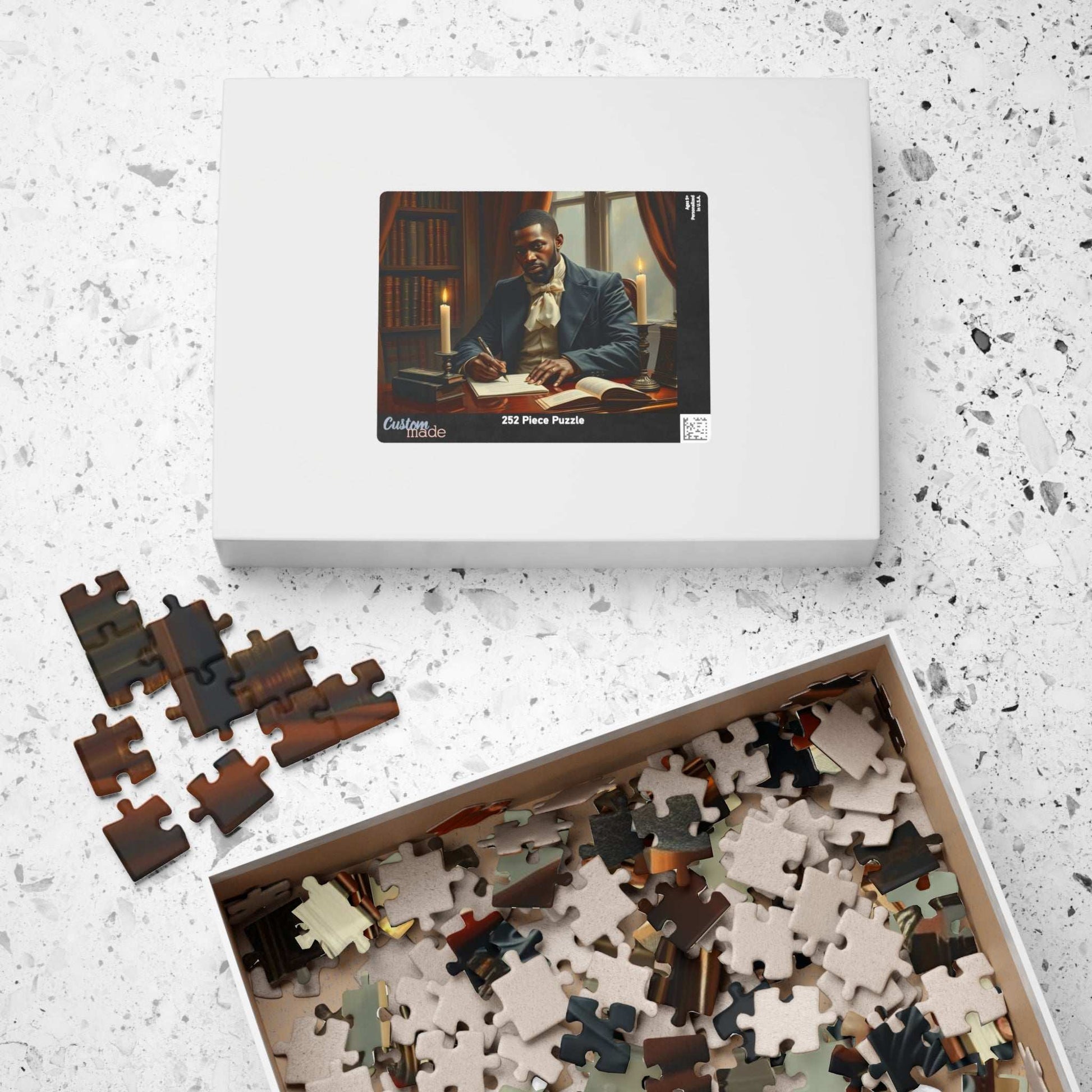 Victorian Afro-American Businessman Jigsaw Game, African American Art Puzzle The Puzzle Chest