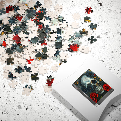 Gothic Skull Floral Puzzle | Artistic Day of the Dead Jigsaw Game for Adults, Gift for Puzzle Lovers Dark Art Enthusiasts, Unique Challenge Puzzle The Puzzle Chest