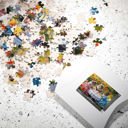 Whimsical Bunny Tea Party Puzzle, 110, 252, 520, 1014-piece Jigsaw Game, Fun Family Activity, Unique Gift for Adults, Spring Easter Puzzle The Puzzle Chest