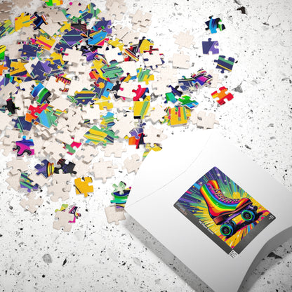 Rainbow Roller Skate Puzzle, Pop Art Jigsaw Fun Family Game, Colorful Home Entertainment, Gift for Hobbyist Puzzle Enthusiast Puzzle The Puzzle Chest