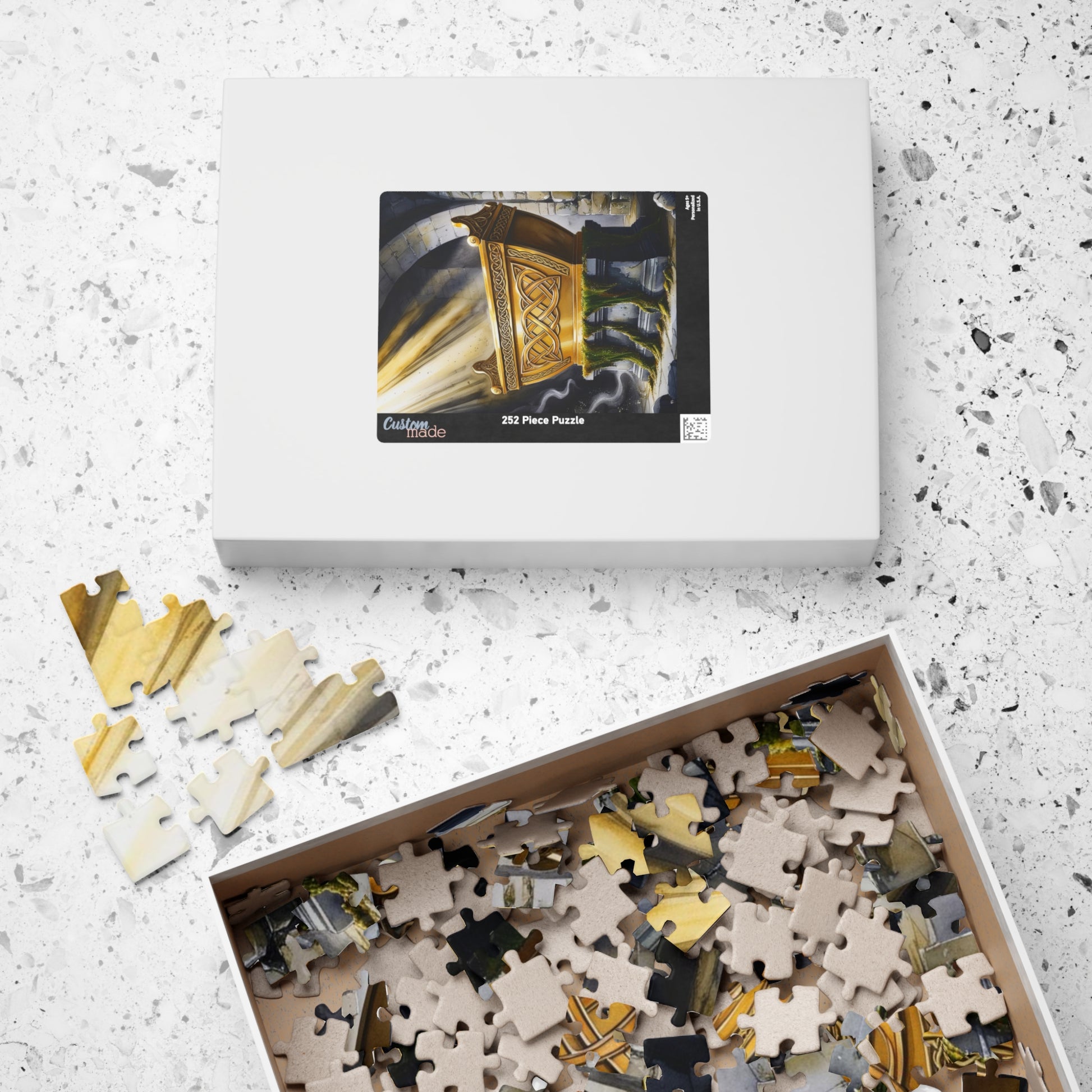Religious Puzzle, Golden Ark Intricate Pattern Design, 520-Piece Jigsaw, Christian Home Decor, Divine Light Beam Art, Faith Based Gift Puzzle The Puzzle Chest