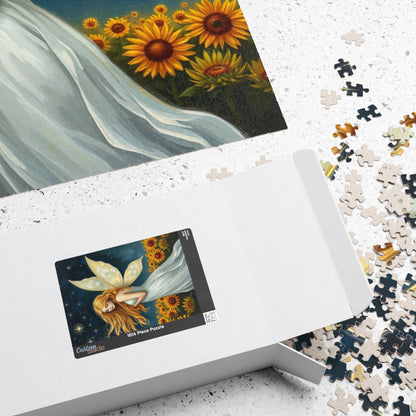 Starry Night Fairy Jigsaw Puzzle - Sunflower Field Under Moonlight Sky 110-1014-Pieces Ideal for Gifts, Family Fun, Cozy Nights, Home Decor