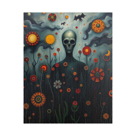 Mystical Skull Puzzle, Unique Art Puzzle, 110, 252, 520, 1014-piece, Home Entertainment, Gift for Puzzle Lovers, Halloween Decor 520 pcs (Vertical) Puzzle The Puzzle Chest