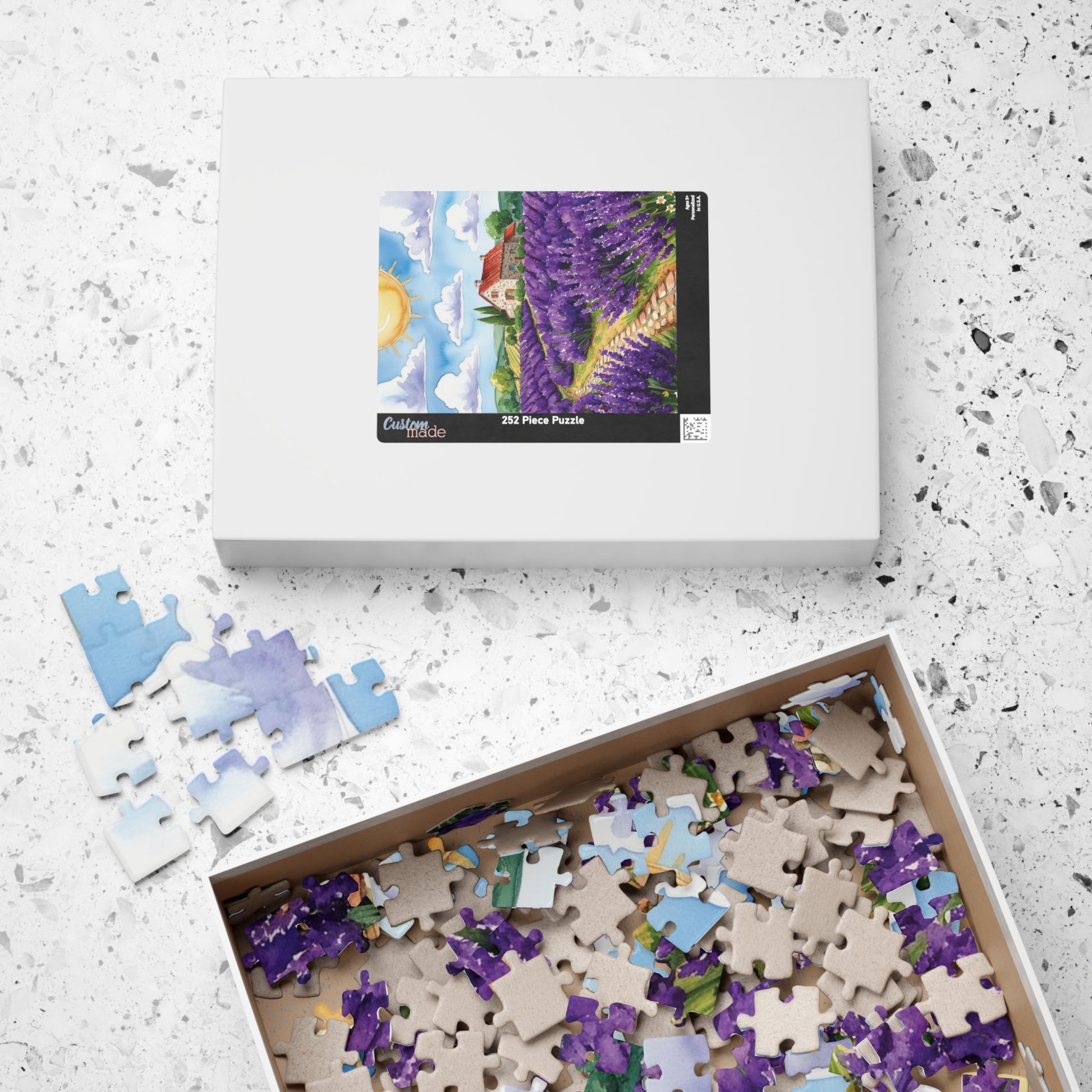 Lavender Field Landscape Puzzle, Relaxing Jigsaw Game for Adults, Mindful Activity, Home Decor Wall Art, Gift Idea for Puzzle Lover, Hobby Puzzle The Puzzle Chest
