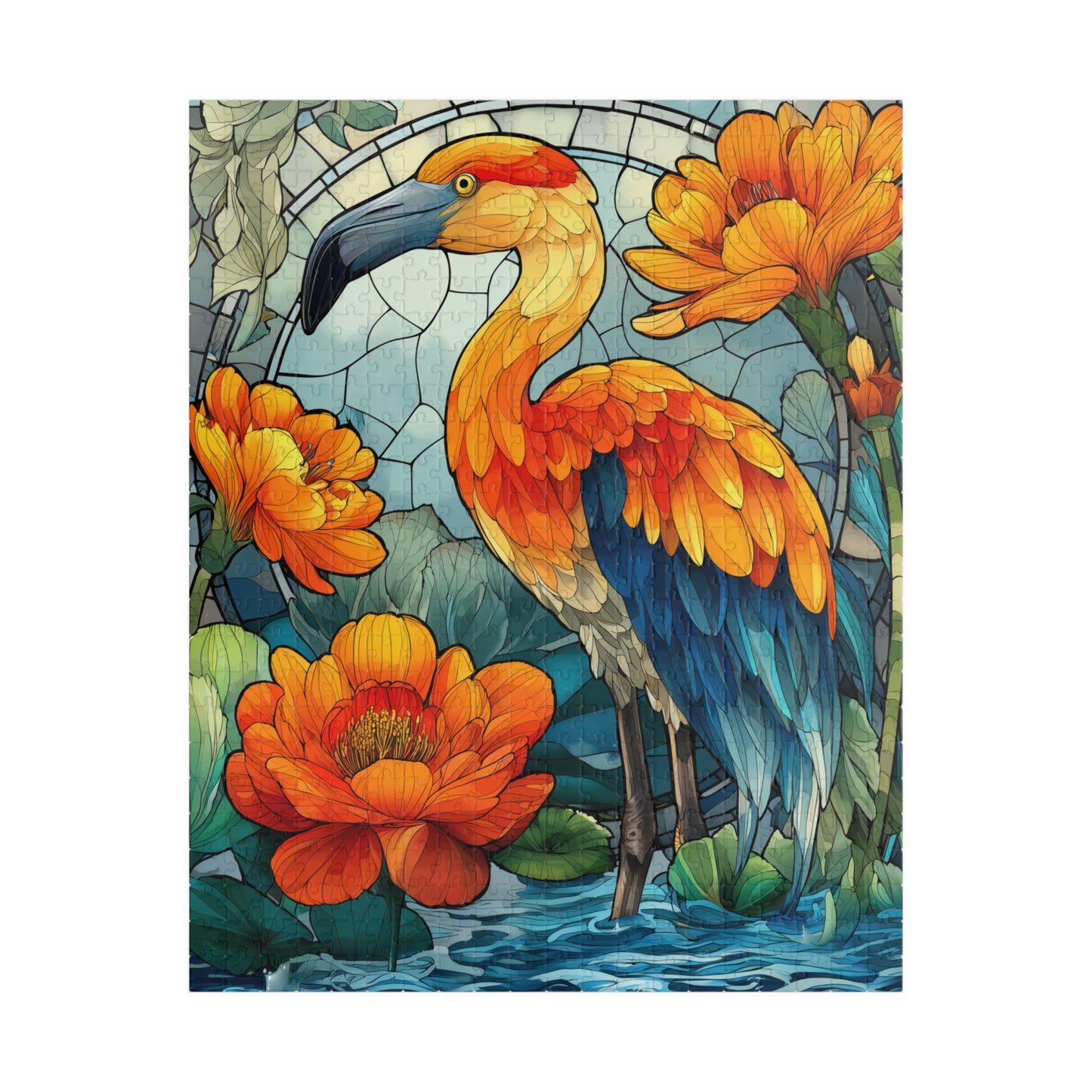 Flamingo & Marigold Jigsaw Puzzle — Vibrant Tropical Bird Art (110/252/520/1014 pcs) Puzzle The Puzzle Chest