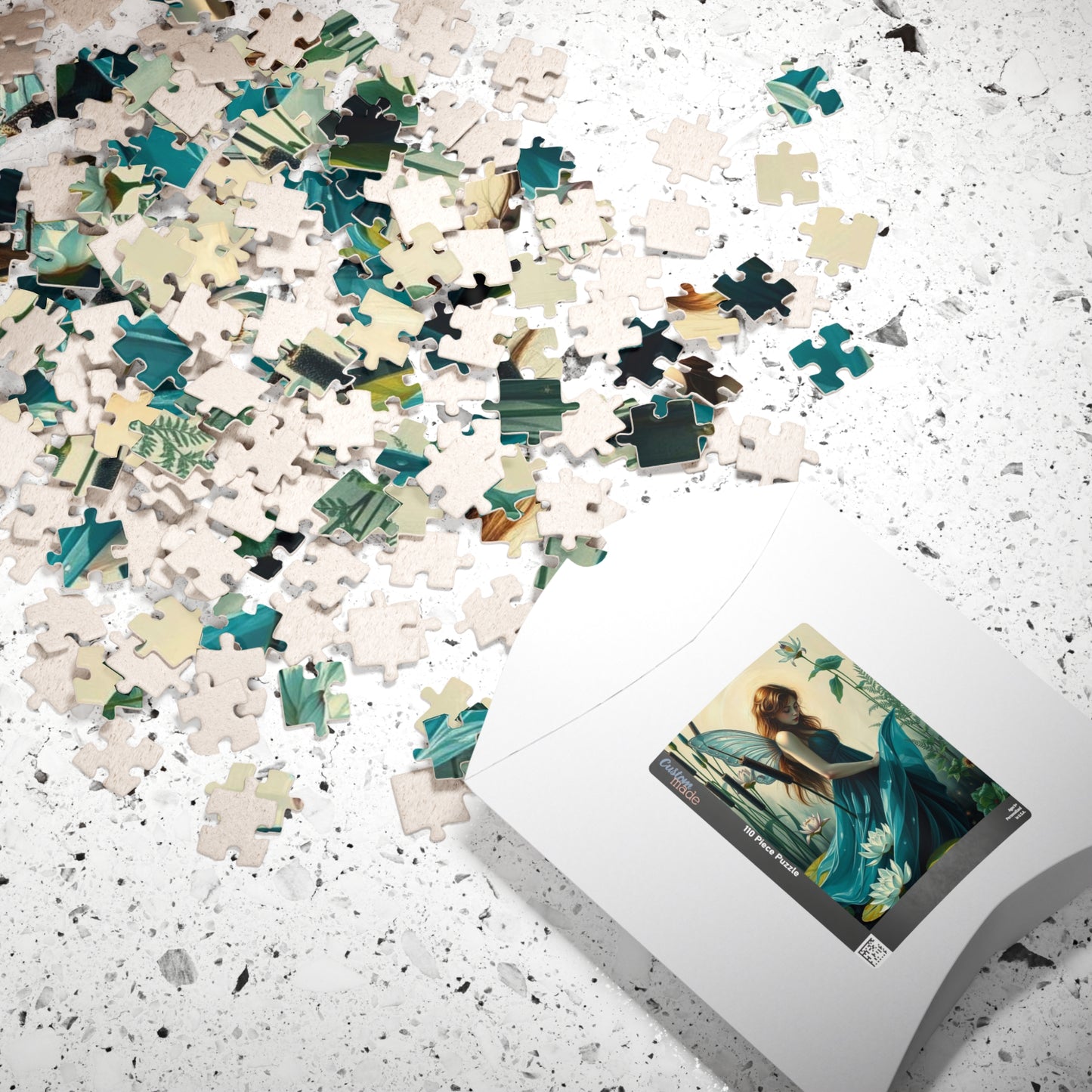 Lily Pond Secrets Fairy Puzzle, 110/252/520/1014-piece Fantasy Art Adult Jigsaw Game, Nature Lover Gift for Friend Holiday Birthday