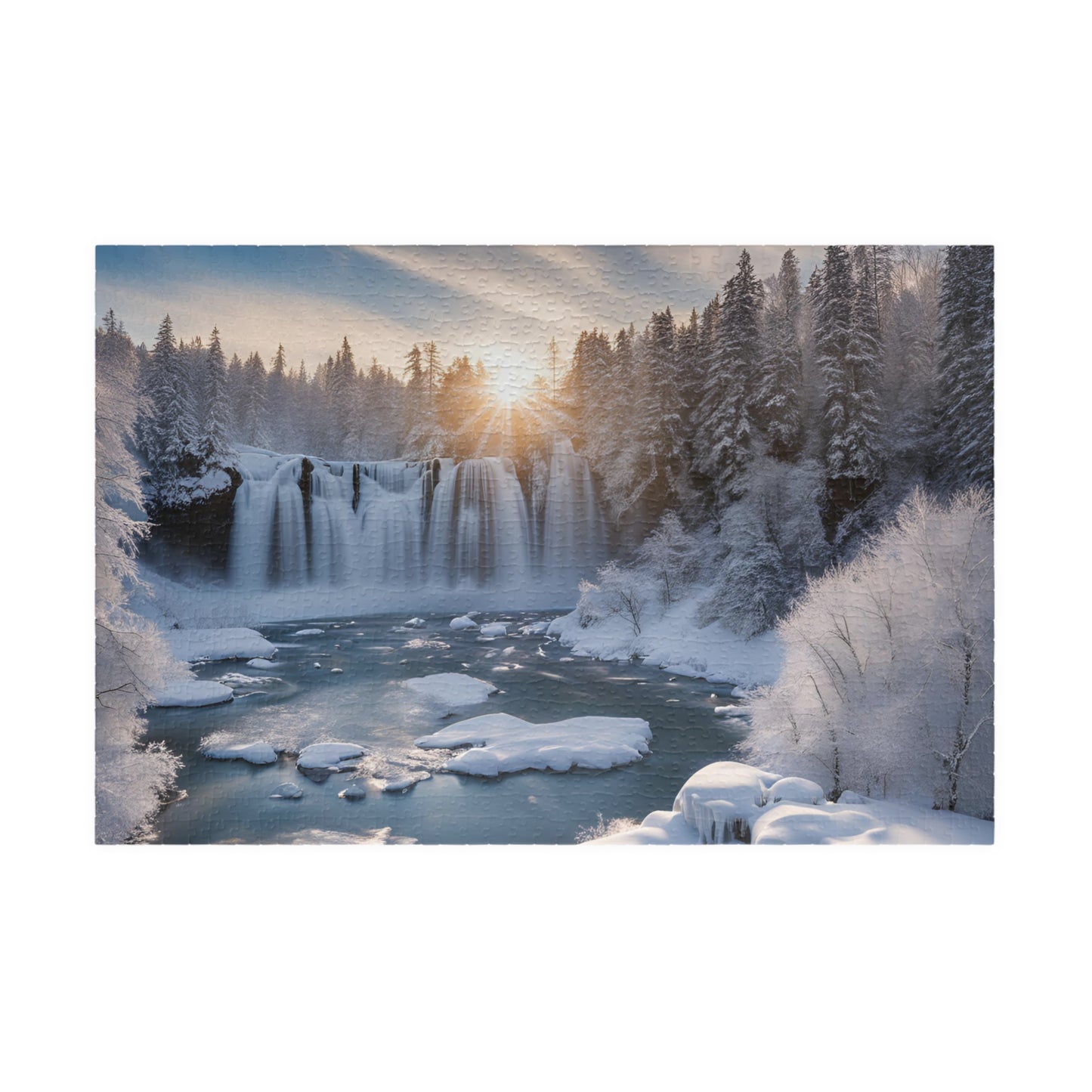 Niagara Falls Winter Landscape Puzzle, 110-1014 Piece, Famous Historical Landmark Jigsaw Game, Creative Activity for Puzzle Lover, Giftable 1014 pcs (Horizontal) Puzzle The Puzzle Chest