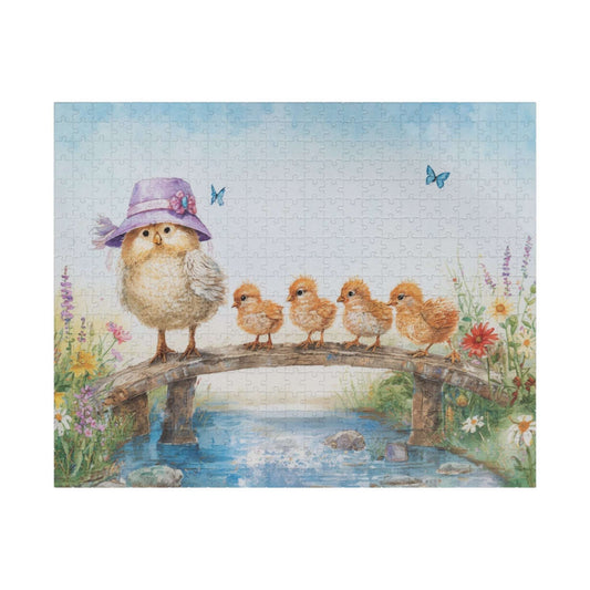 Great Chicken Parade Jigsaw Puzzle - Chick Family Marching, Ideal Game for Family Activity, Holiday Birthday Gift for Friend, Brain Teaser 520 pcs (Horizontal) Puzzle The Puzzle Chest