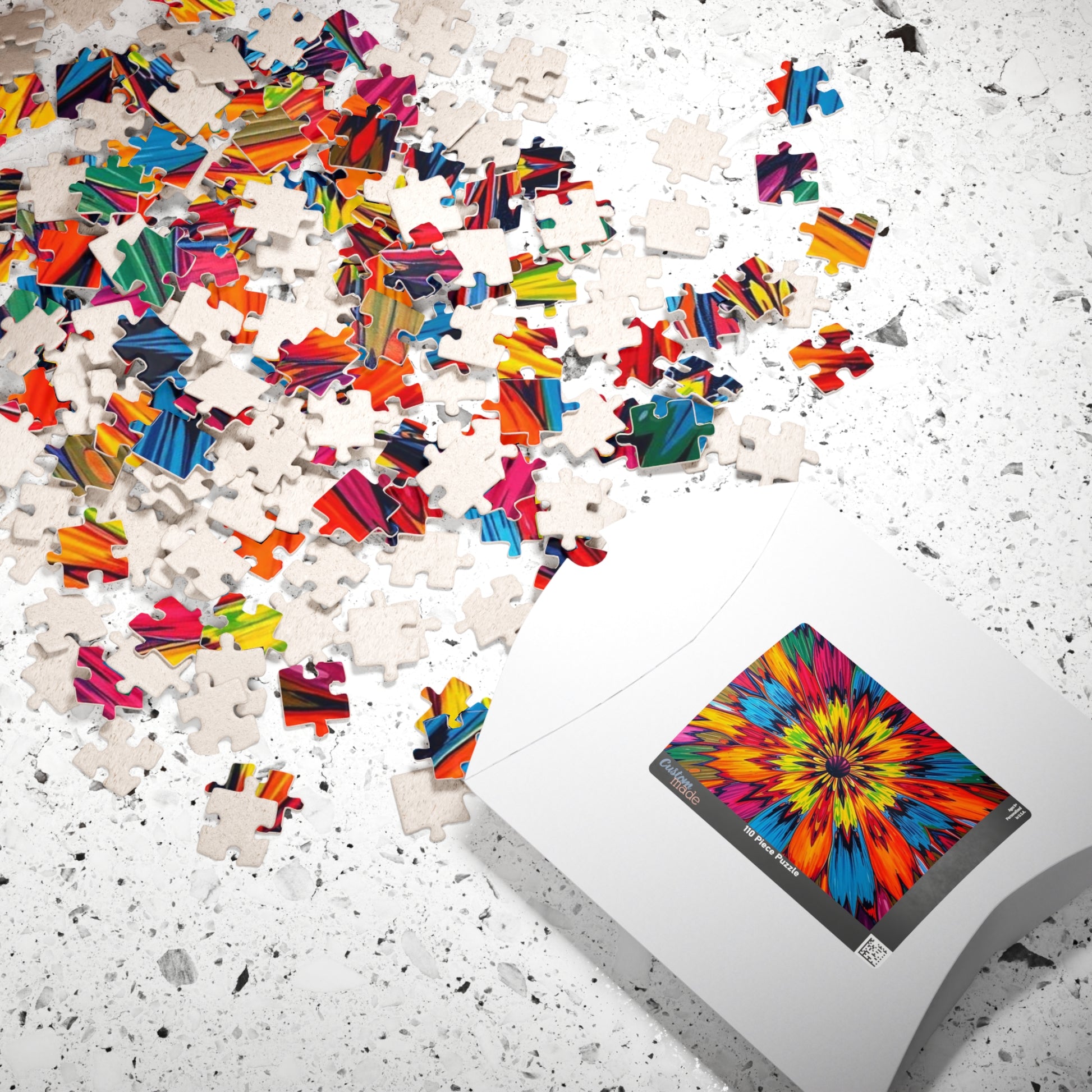 Colorful Floral Abstract Jigsaw Puzzle Game, Fun Family Game, Gift for Friend, Perfect for Parties and Celebrations, Mindful Activity Puzzle The Puzzle Chest
