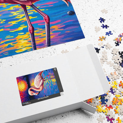 Flamingo Sunset Mosaic Jigsaw Puzzle, 110-1014 Piece, Fun Family Activity, Creative Hobby, Educational Game, Gift for Bird Lovers Puzzle The Puzzle Chest