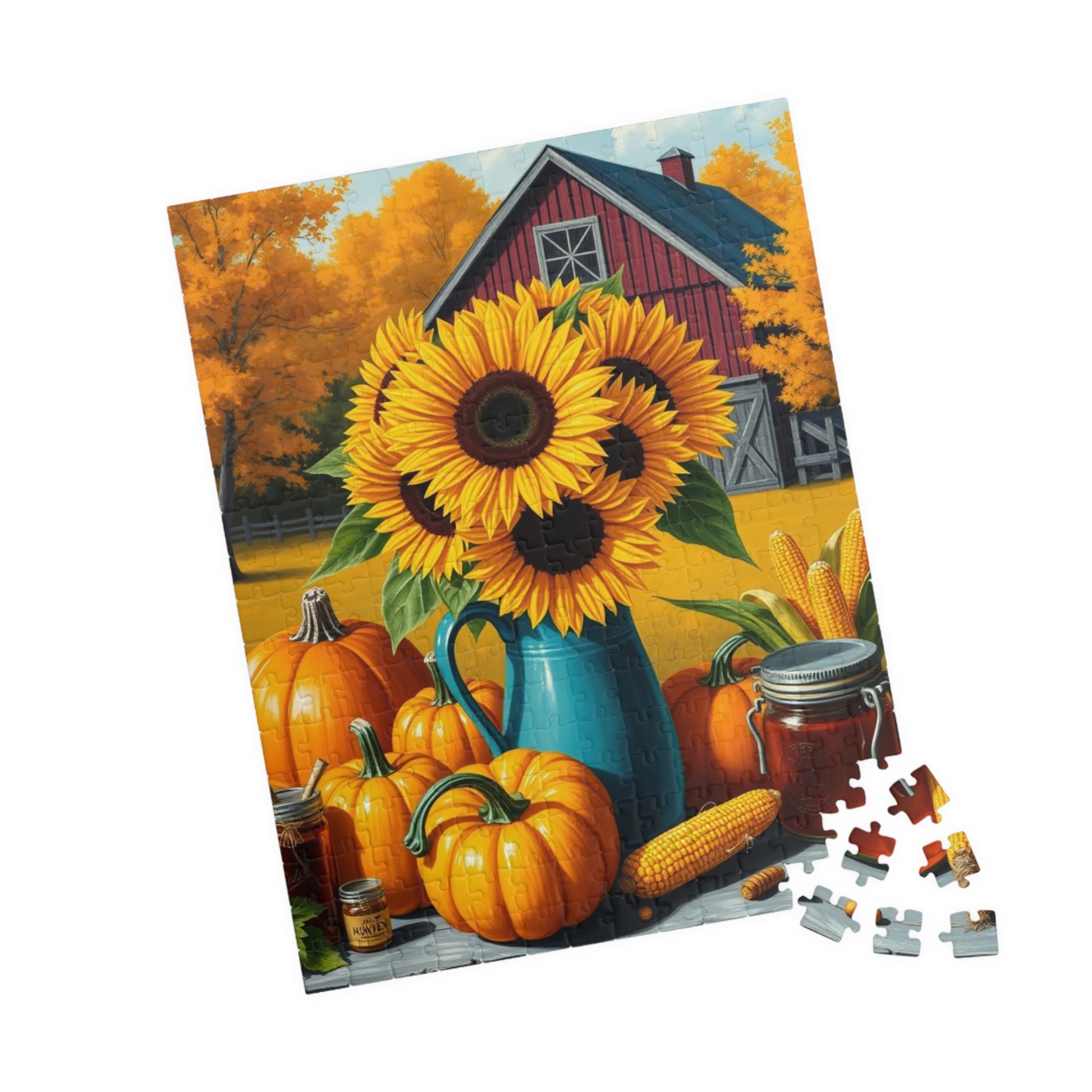 Golden Harvest Glow Sunflower Jigsaw Puzzle, Country Farm Scene for Adults and Families, Autumn Activity, Gift for Puzzle Lovers Puzzle The Puzzle Chest