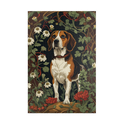 Vintage Beagle Jigsaw Puzzle, Woodland Forest Floral Flower Dog Theme Game, Indoor Fun Family Friendly Activity, Pet Owner Gift, Animal Love 1014 pcs (Vertical) Puzzle The Puzzle Chest