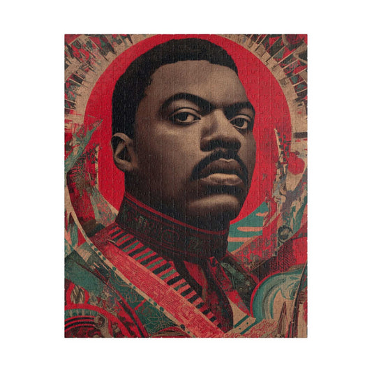 Afro-Futurist Marcus Garvey Puzzle – Historical Black Leader Portrait, African Heritage Jigsaw Puzzle, African American History Art Puzzle The Puzzle Chest