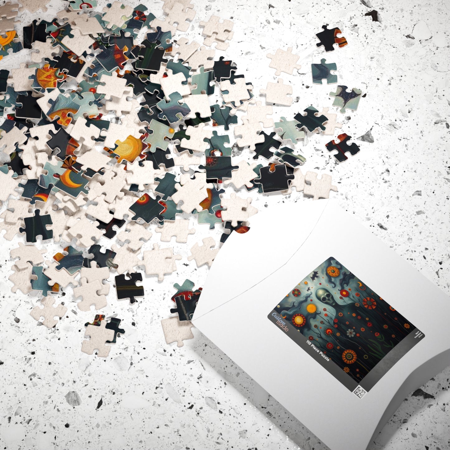 Mystical Skull Puzzle, Unique Art Puzzle, 110, 252, 520, 1014-piece, Home Entertainment, Gift for Puzzle Lovers, Halloween Decor Puzzle The Puzzle Chest